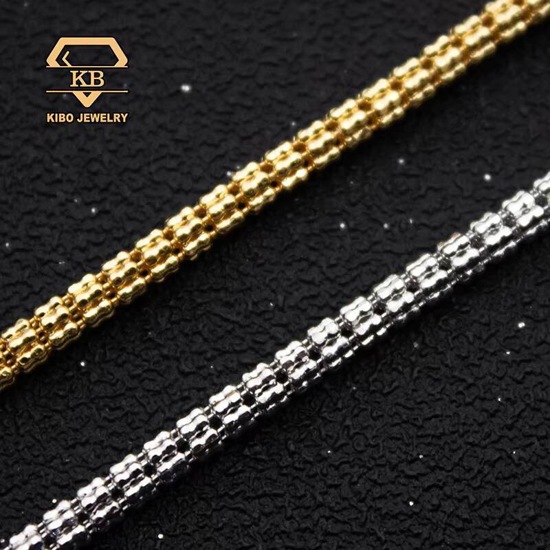 Iced Out Hot Selling S925 Moon Iced Chain Jewelry Tennis Chains 925 Sterling Silver With Gold Plated 925 Silver Moon Ice Chains