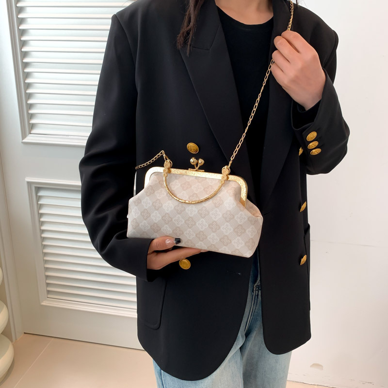 Luxury Brand Designer Bag Bags For Women, Niche Design, Exquisite Clutch, Handheld, Clip Bag, Crossbody, Vintage, Matching With Cheongsam, Gold Clasp 
