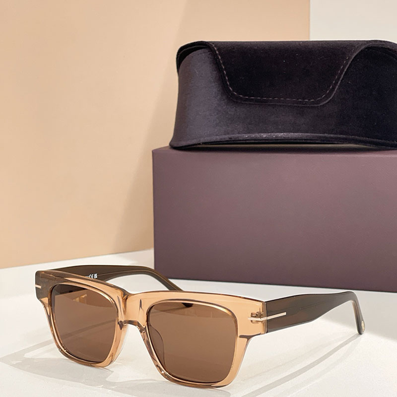 Designer CAINE SUNGLASSES Black Acetate Frame Mens Casual Daily Wear Fashion Retro Style Sunglasses TF1280 53-19-145mm