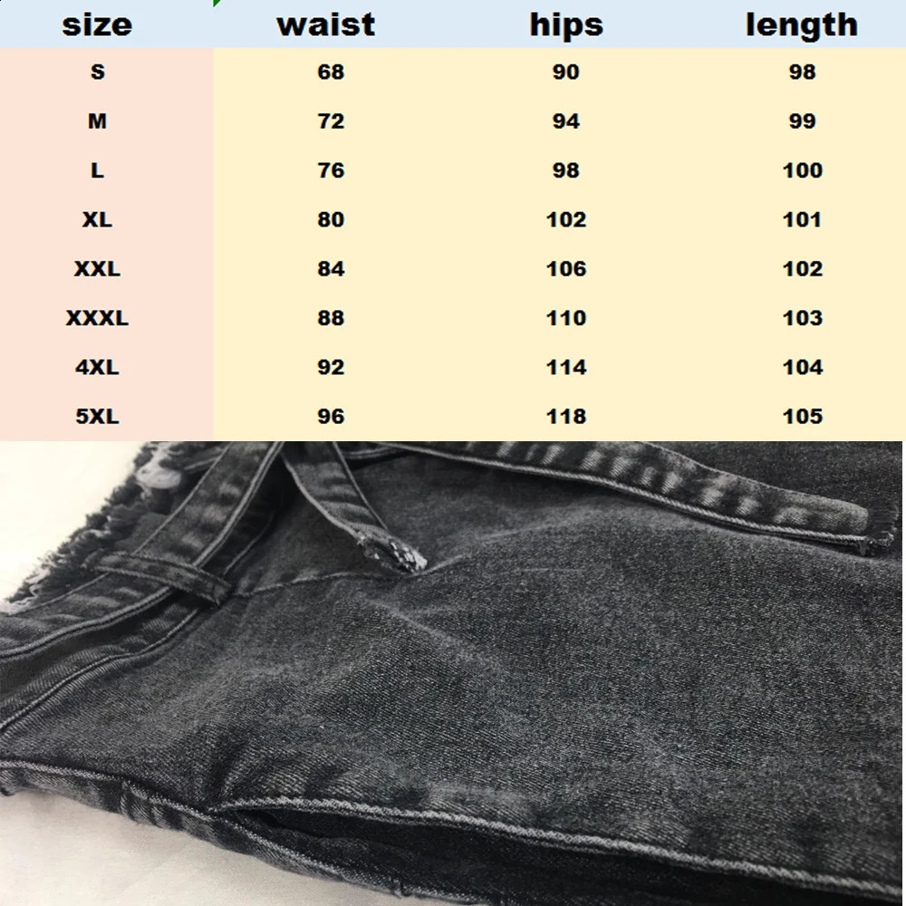 High Waist Jeans For Women Slim Stretch Denim Jean Bodycon Tassel Belt Bandage Skinny Push Up Woman clothe 4XL 5XL Z260313