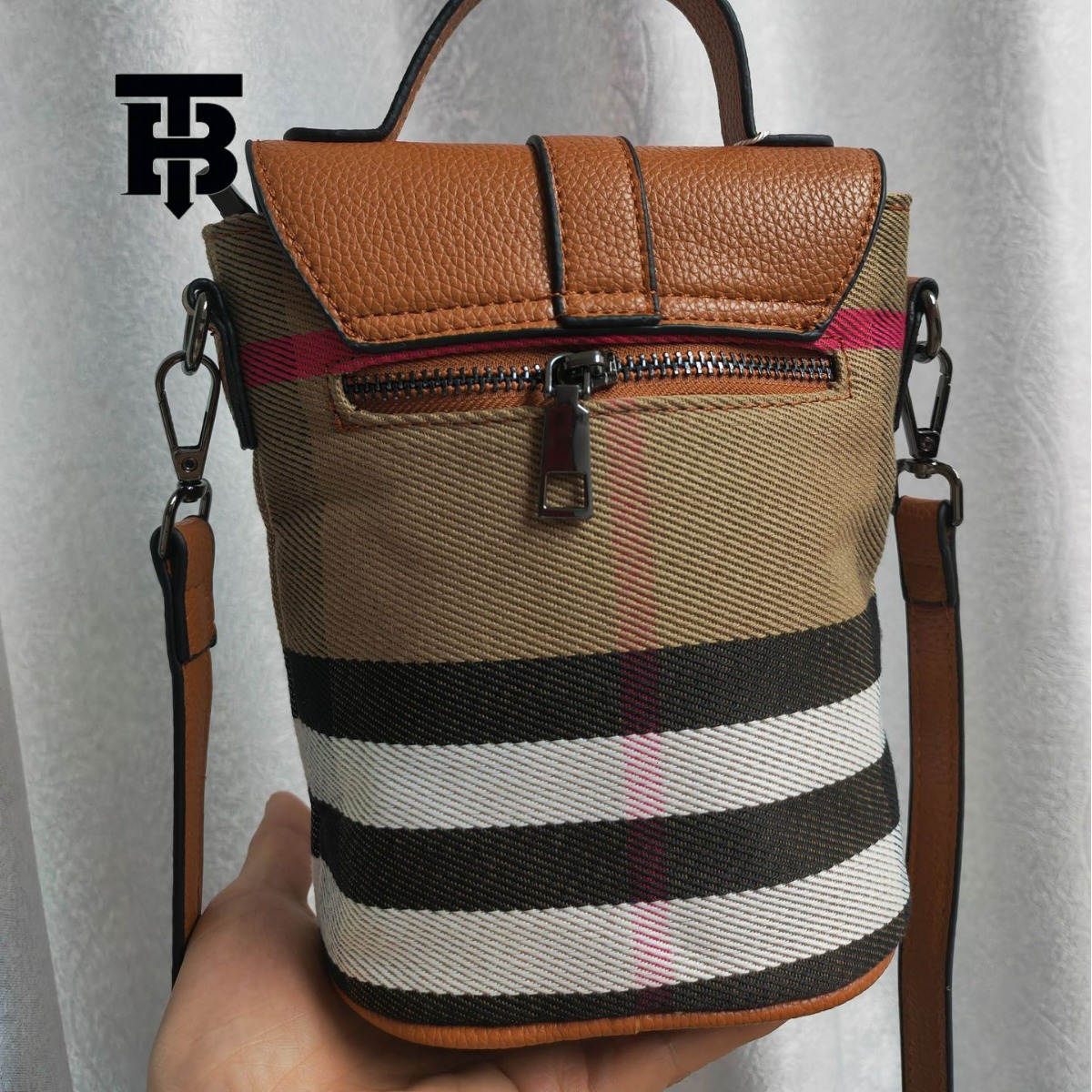 TB BHULAMTE Free Shipping Designer Luxury Women's Shoulder Crossbody Bag Fashion Canvas Checkered Phone Bag Casual Storage Bag Mini Handbag