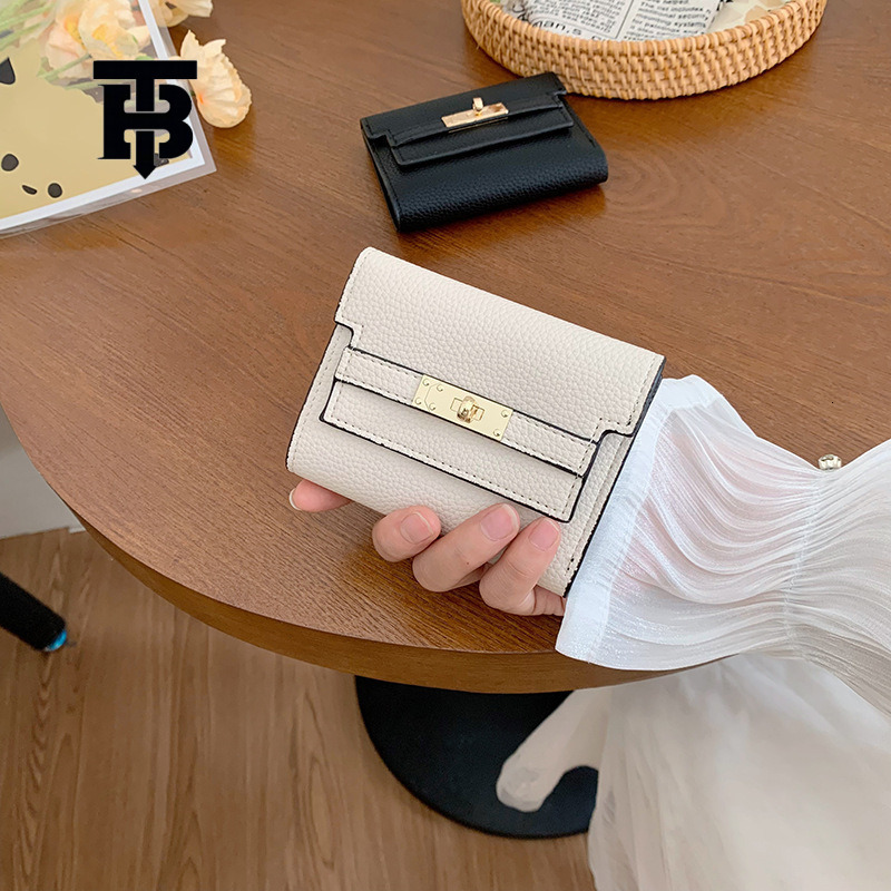TB BHULAMTE Free Shipping Designer Luxury Women's Wallet Metal Buckle Folding Card Bag Fashion Short Handbag Coin Bag