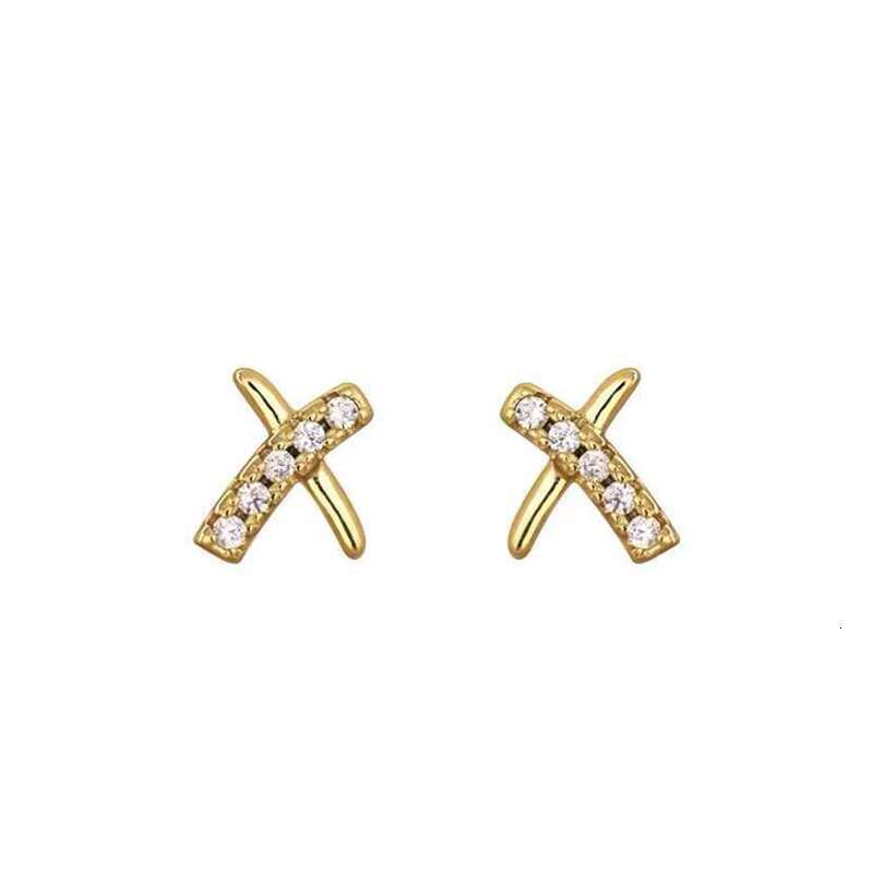 Small and simple earrings light luxury Women earrings Premium diamond Earring stud Earring Luxury Hoops letter earrings Fashion Jewelry