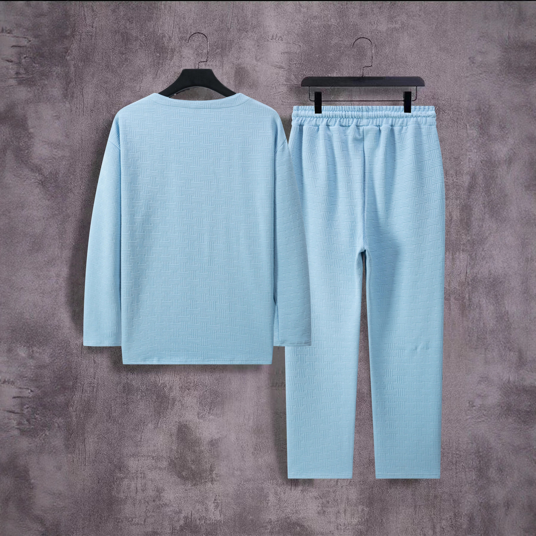 New Men Sportswear V Neck Suit Jacquard tracksuits Fashion Tracksuit Male Casual Sports Sets 2PC Jacket Pants Spring Autumn Running Clothing Tracksuit