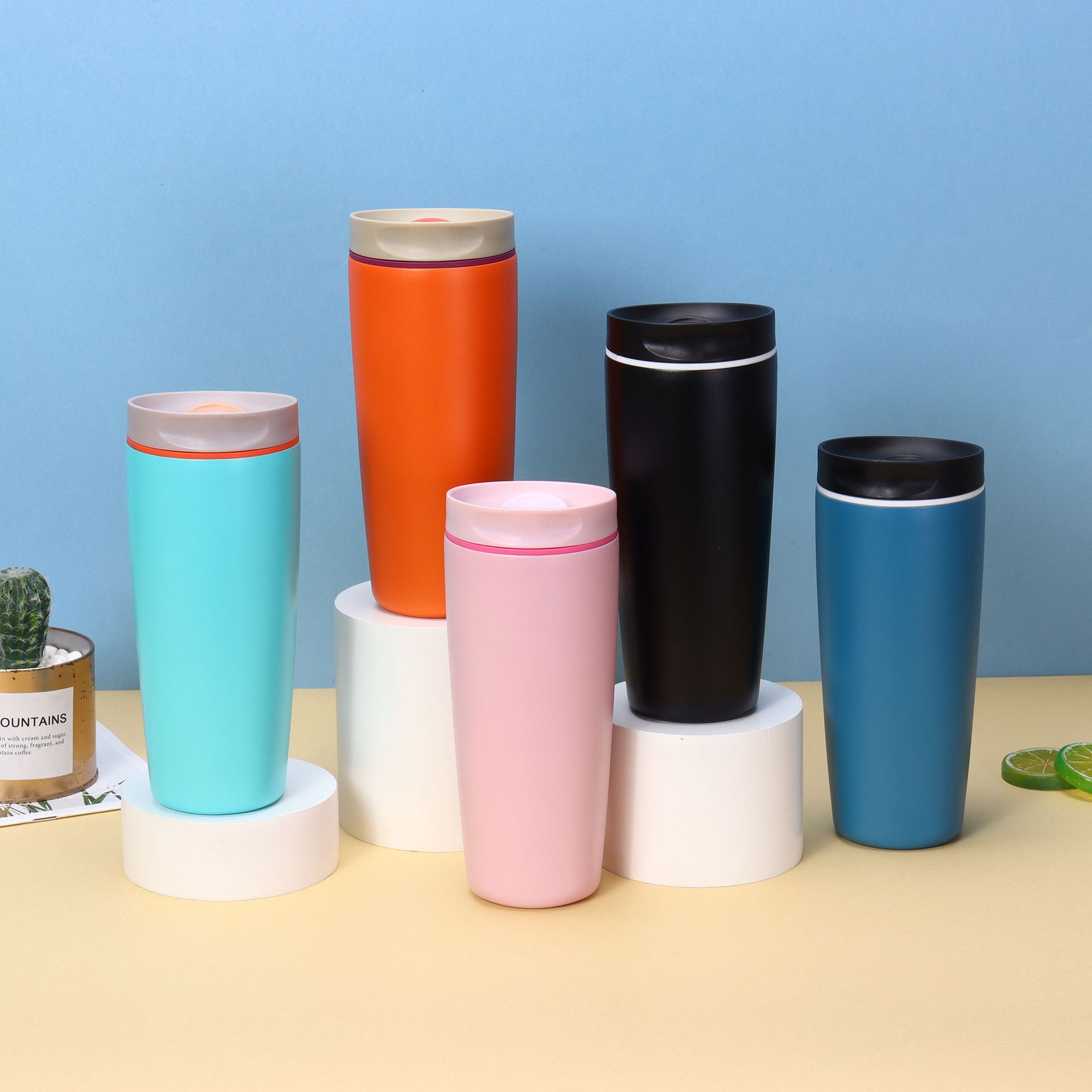 12 Oz 20 Oz owala SmoothSip Slider Insulated Stainless Steel Coffee Tumbler Reusable Iced Hot Coffee Cup Travel Mug BPA Free 12oz 20oz Outdoor Office 