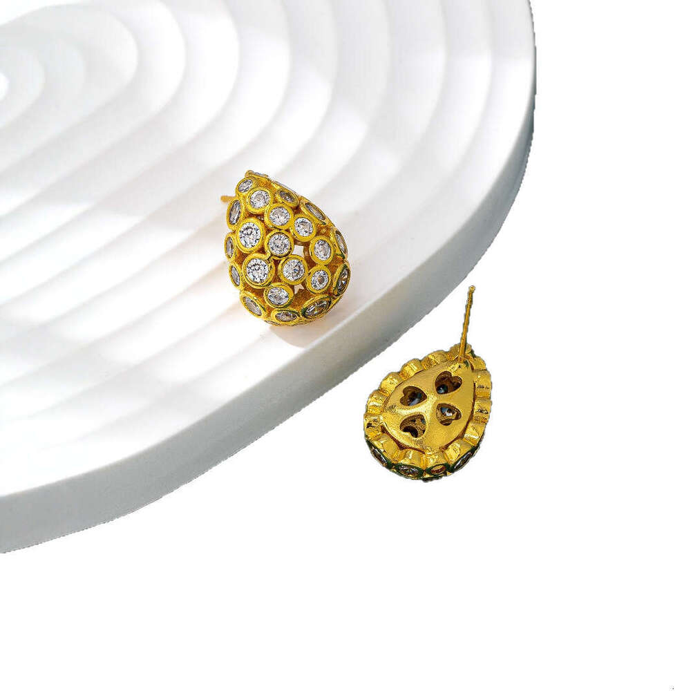 French Vintage Exaggerated Agate Patterned Earrings for Women Niche Light Luxury High-end Banquet Jewelry Accessories