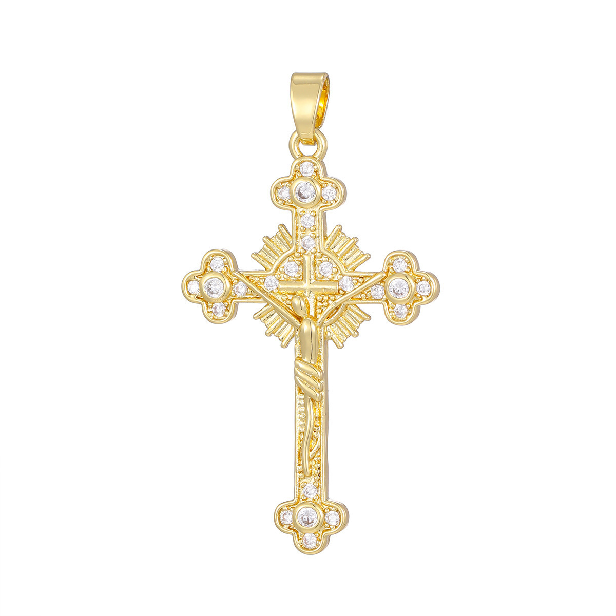 Free shipping designer jewelry New Zircon Cross Pendant Necklace European and American Trend Collarbone Chain Hip Hop Personality Neck Chain Jewelry W