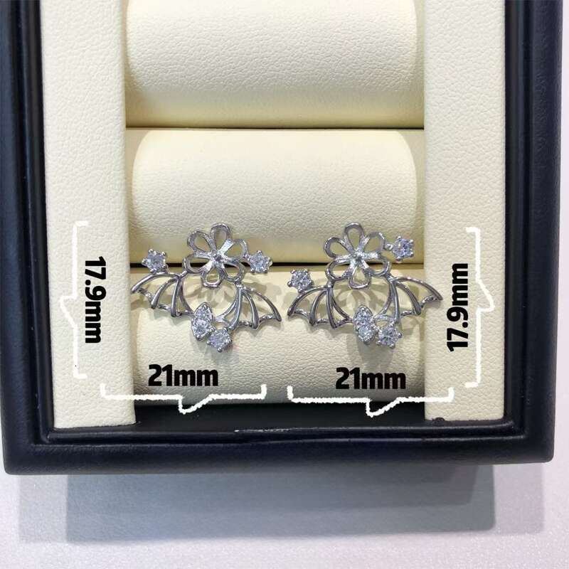 pearl stud earrings Stud Earrings Woman mini Sier Plated double Letter Crystal Rhinestone Earring Jewelry