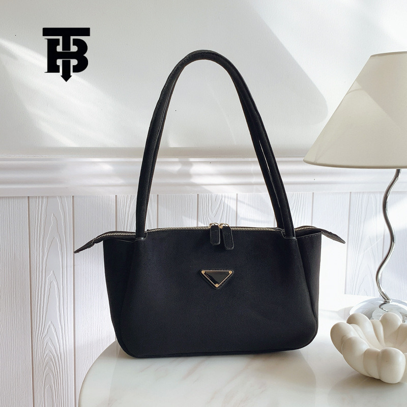 TB BHULAMTE Free Shipping Designer Retro Deerskin Velvet Armpit Tote Luxury Bag Bag Large Capacity Spring Commuting Double Zipper Single Shoulder Wome