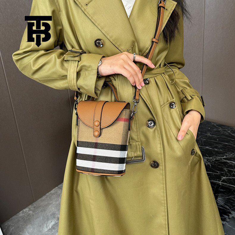 TB BHULAMTE Free Shipping Designer Luxury Women's Shoulder Crossbody Bag Fashion Canvas Checkered Phone Bag Casual Storage Bag Mini Handbag