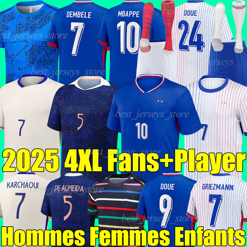4XL 2025 french club MBAPPE DEMBELE soccer jerseys 25/26 GRIEZMANN GIROUD KOLO MUANI BARCOLA OLISE THURAM DOUE RABIOT Men kids kits socks sets Maillots football shirt