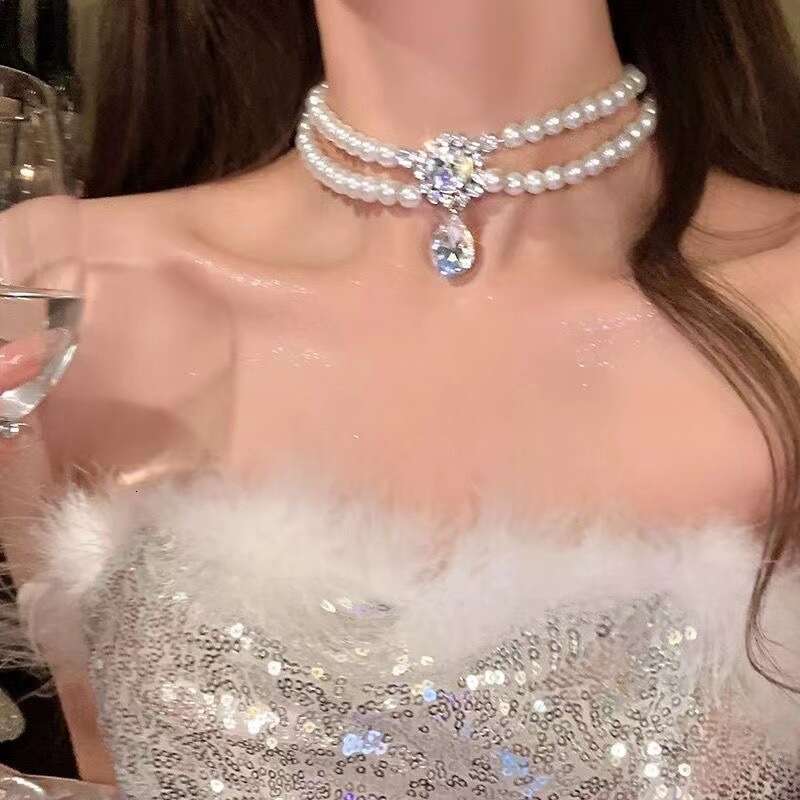 Classic Pendant Long Chain Luxury Pearl Necklaces Fashion Style Stainless Steel Jewelry For Women Love Gift Charm Necklace