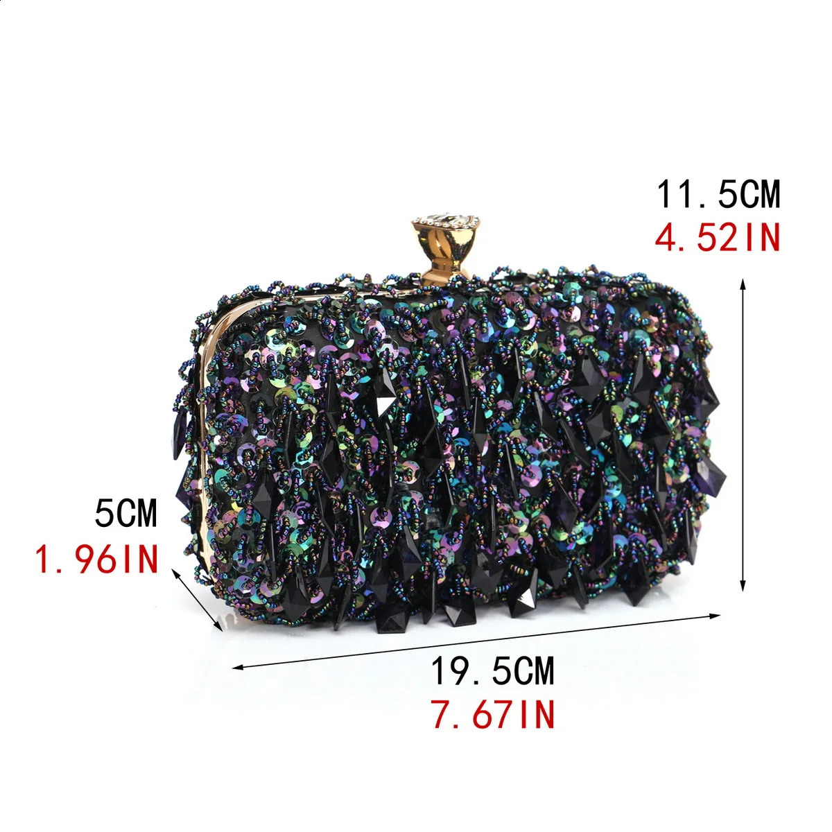 Diamonds Beaded Wedding Chain Shoulder Clutches Plastic Embroidery Party Dinner Purse Tassel Women Evening Bags 250820 - view 7