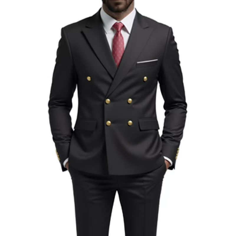 T1528 men's double-breasted suit men's host performance wedding groomsmen suit
