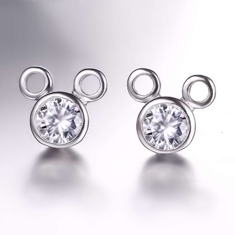 New Style Cartoon Cute Little Mouse Zircon Decor Stud Earrings Womens Trendy Earrings Jewelry