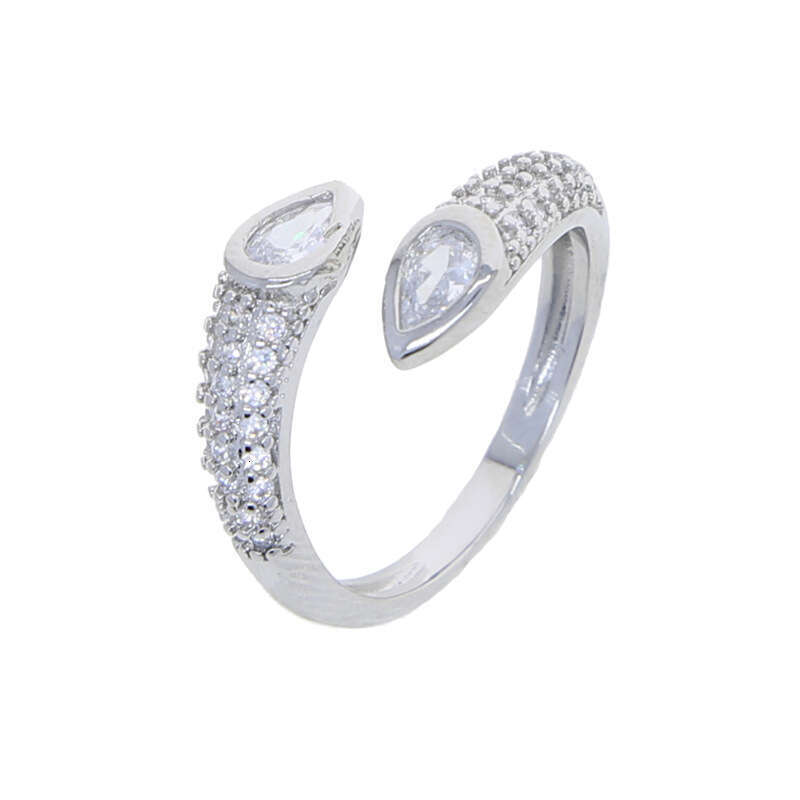 woman single row diamond rings simple personality Luxurys ring Fashion trend letters gift silver high class feeling jewelry versatile romantic