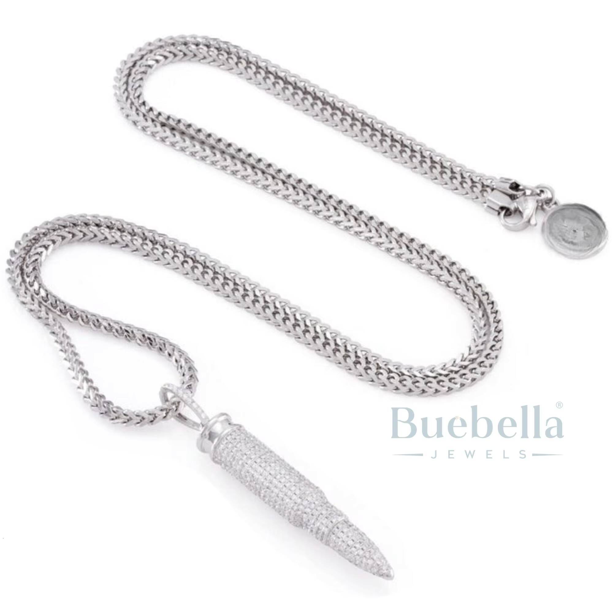 Fully Iced Bullet Necklace for Tactical Swagger and Style Caliber Pendant Built for Bold Moves and Clean Shots