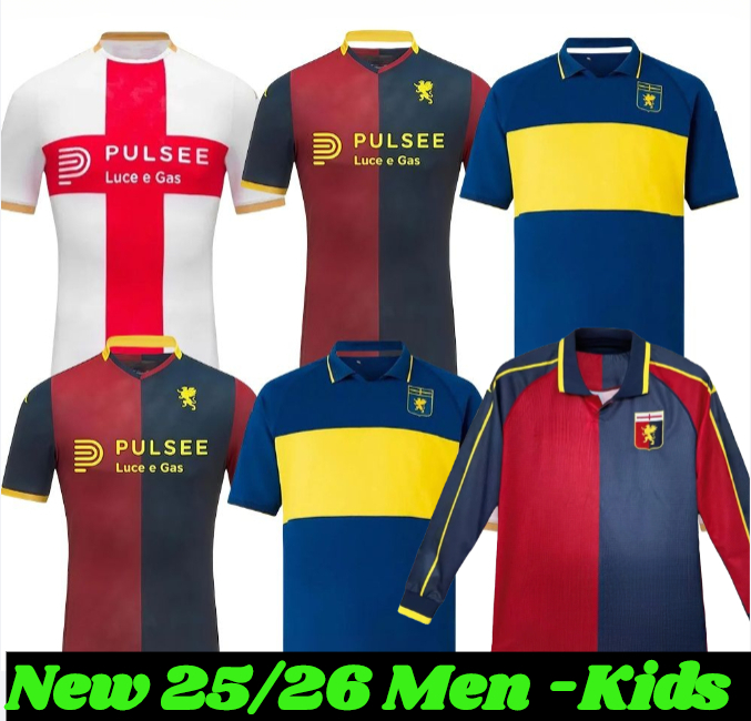 25 26 Genoa FC Soccer Jerseys FRENDRUP WINTER PINAMONTI MIRETTI VITINHA VASQUEZ 2025 2026 Home Away Third mens kit football shirt