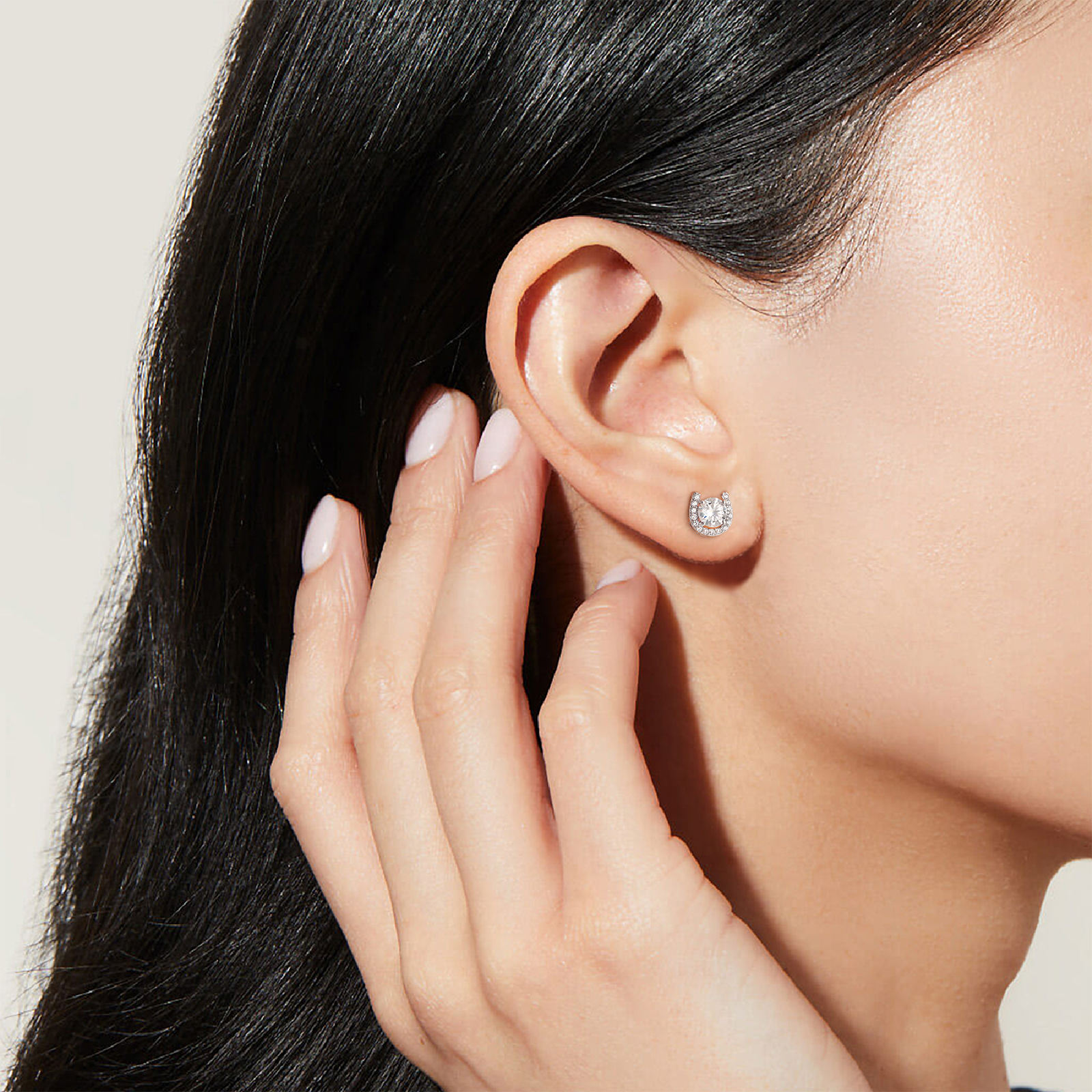 MT Fashion Gold Moissanite Earrings, 925 sterling silver Horseshoe Moissanite Earrings for Women and Men High quality Wholesale Fine Jewelry