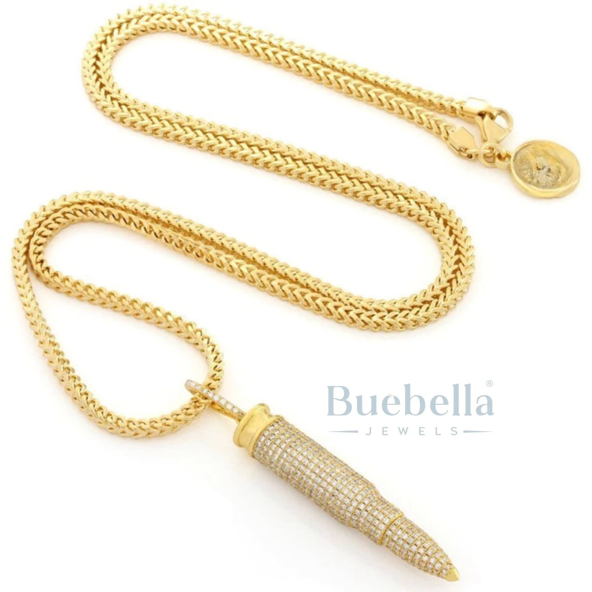 Fully Iced Bullet Necklace for Tactical Swagger and Style Caliber Pendant Built for Bold Moves and Clean Shots