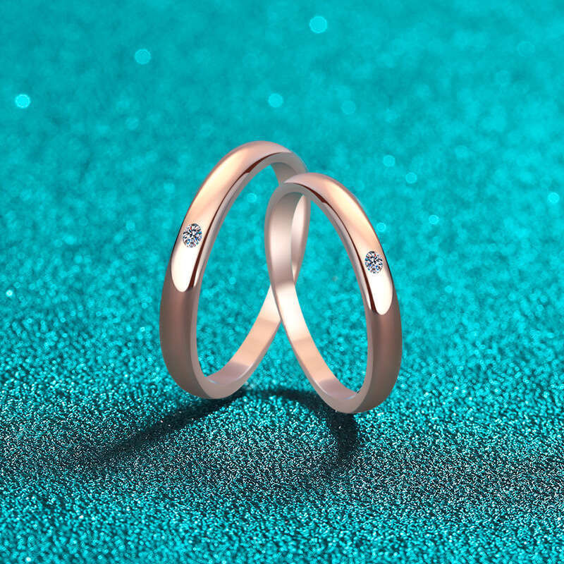 Simple and unadorned couple rings Woman's Gold Thin ring love Full diamonds ring Top quality v-gold 18k gold plated rings Classic Premium girl gi