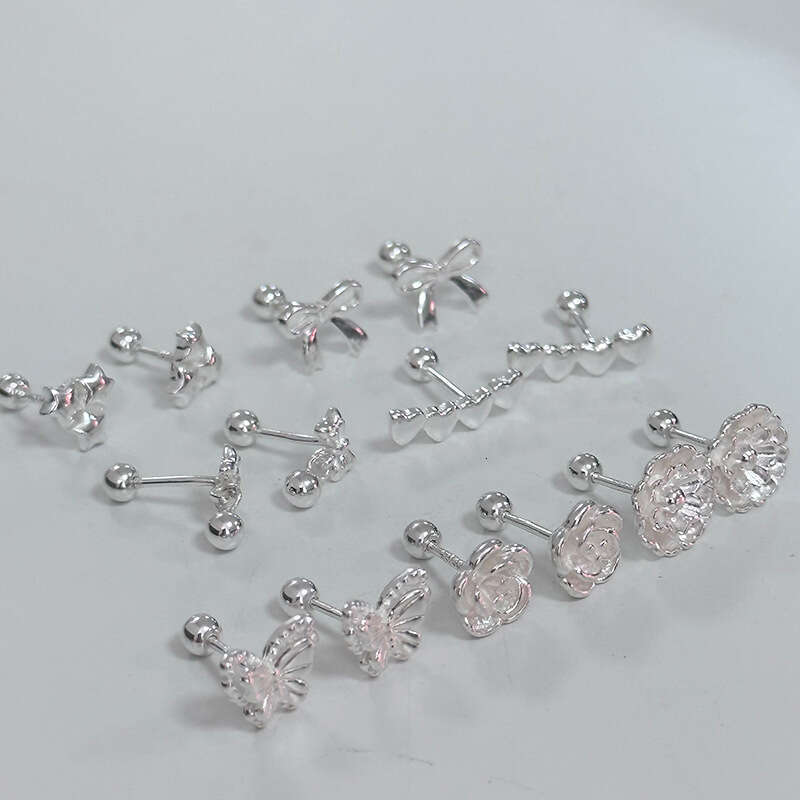 Fashion trends silver butterfly earrings Fashion Elegant High end Micro inlaid Butterfly Simple Niche Design Versatile Commuting Earrings