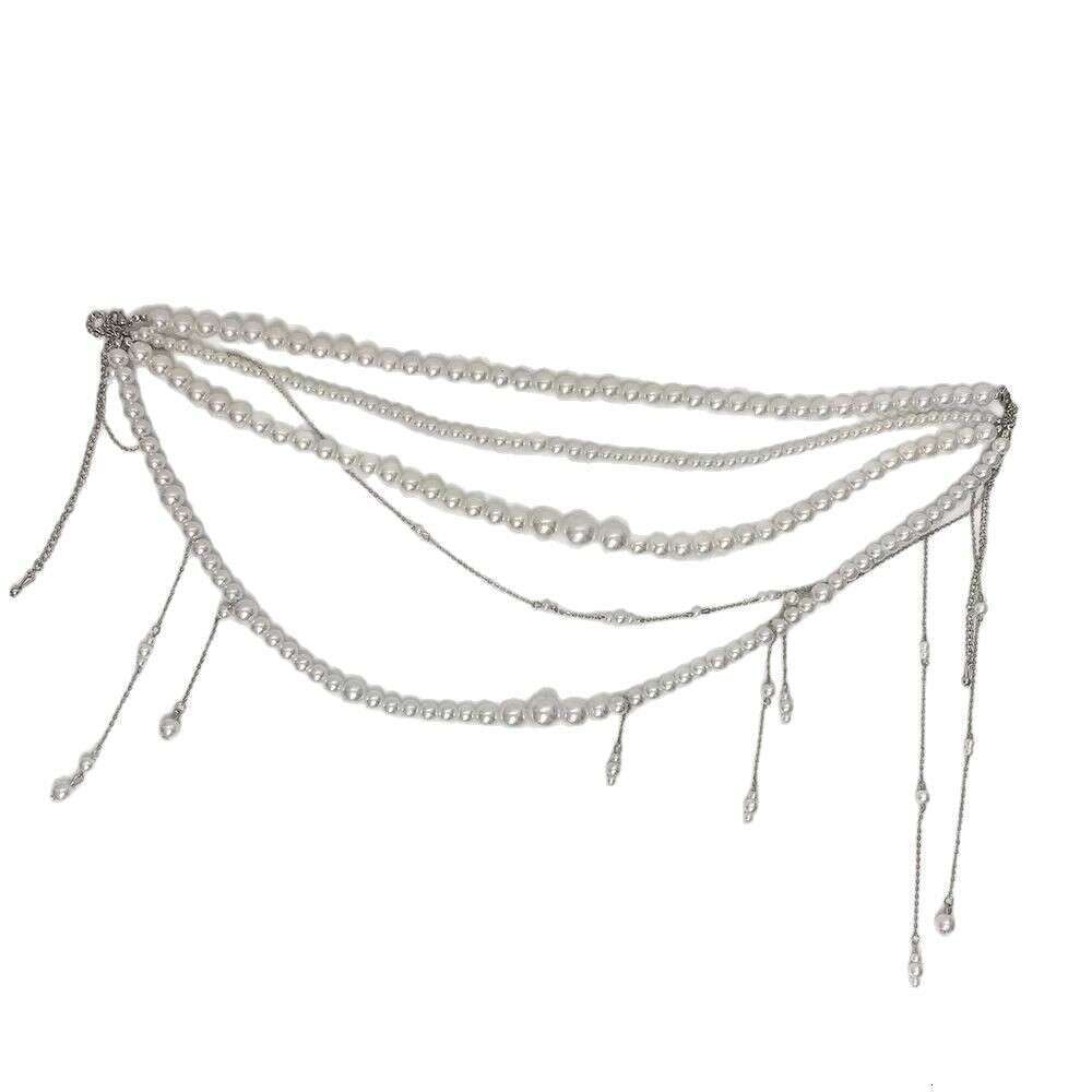 luxury Bead Belt Body Women Summer Sexy Bikini Beach Waist Chain Charms Vintage Dress Waistband Belts Multi-layer pearl beaded waist chain