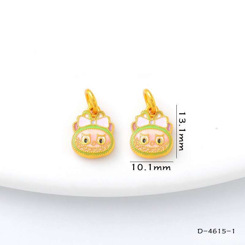 luxury jewelry Necklace High Color Retention Sand Gold Jewelry Ancient Blue Enamel Lucky Bowknot Pendant