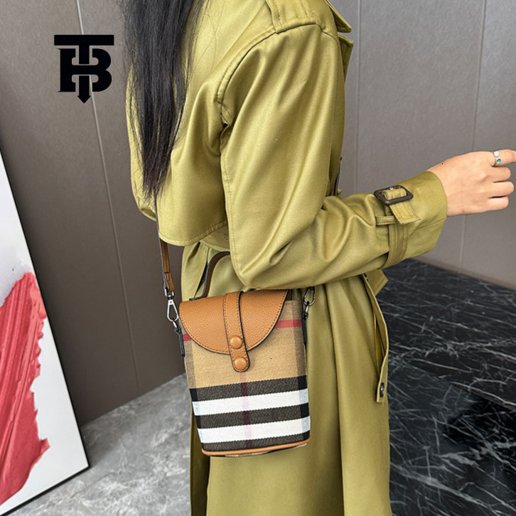 TB BHULAMTE Free Shipping Designer Luxury Women's Shoulder Crossbody Bag Fashion Canvas Checkered Phone Bag Casual Storage Bag Mini Handbag