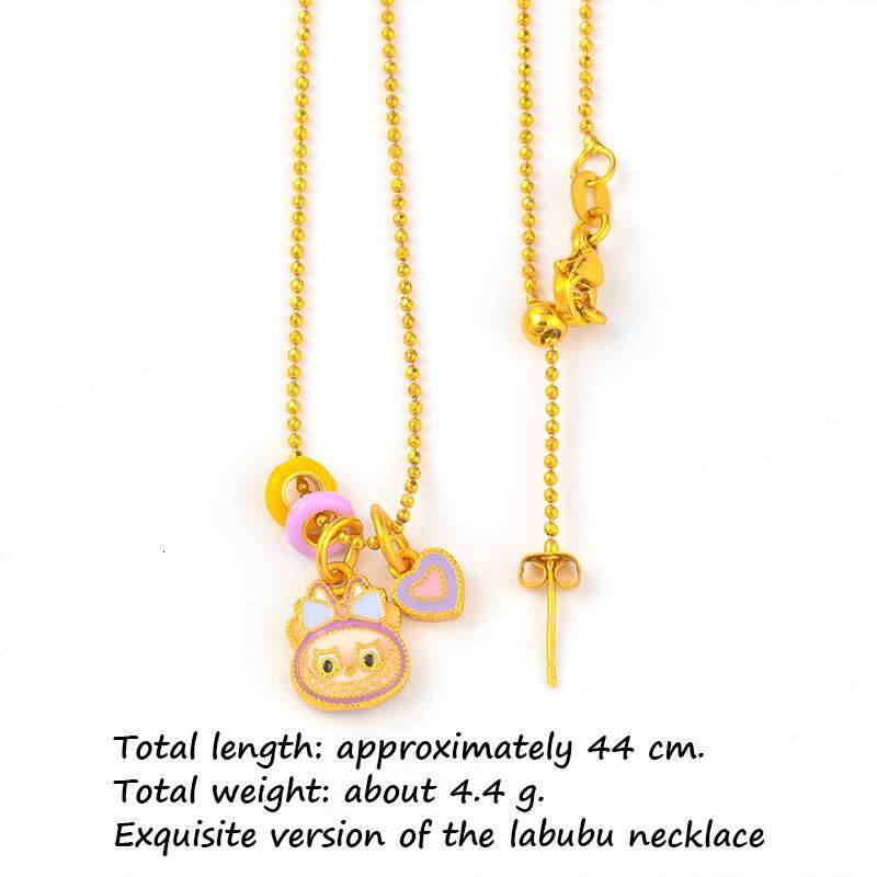 Fashion Trend Fresh Style Running Ring Heart Necklace High Color Retention Sand Gold Jewelry Bead Chain Versatile