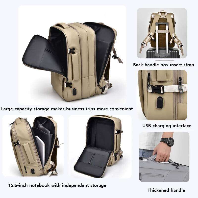 Weixier 16 Inch Large-Capacity Men's Computer High-End Business Bag Expandable Backpack Witch USB
