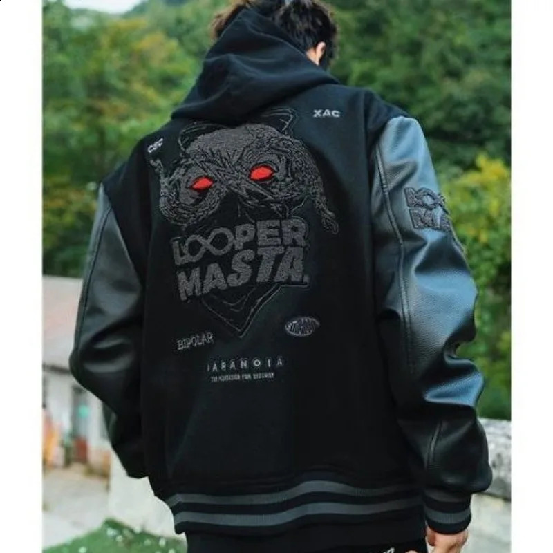 Street Gothic Embroidered Jackets And Coats Men Y2K Harajuku Style Hip Hop Baseball Jacket Punk High Street Jackets 250823