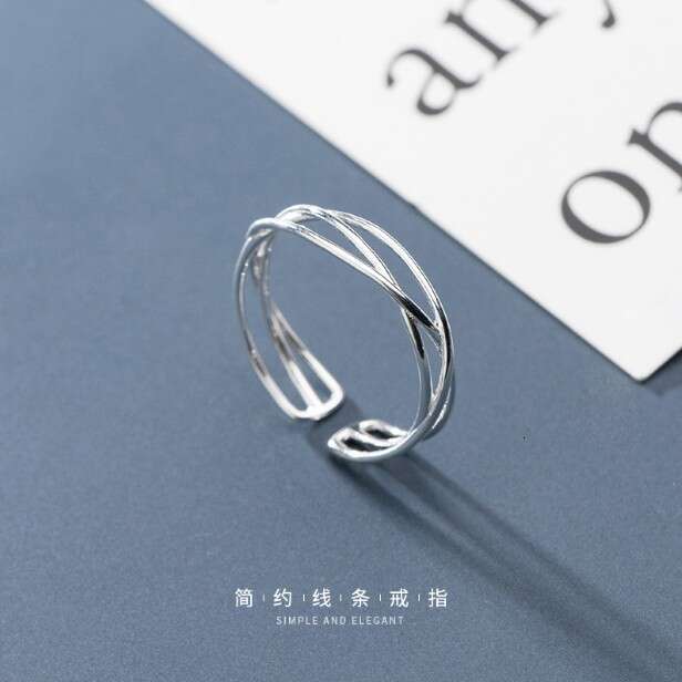 Personalized hollowed out lines silver punk band ring hollow design in platinum color for women wedding jewelry gift have