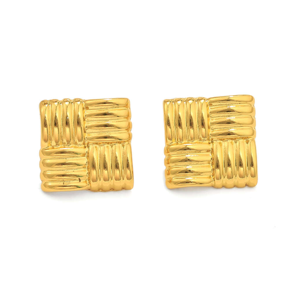 Simple geometric earrings Silver Stud Earrings Floral Knot String Gold Color Punk Women Girl Gift Jewelry Drop