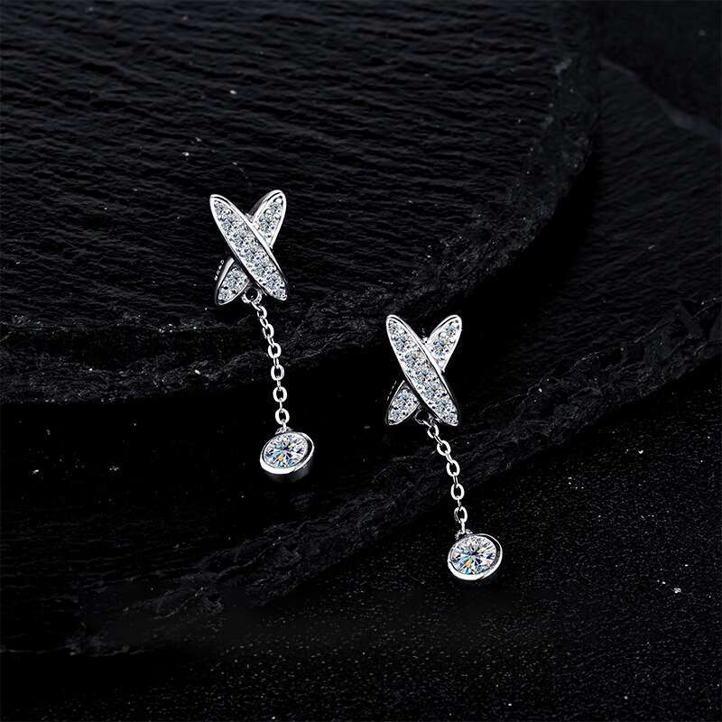 luxury jewelry earings Shiny Full Sterling Rose Flower Moissanite Light High end Feel Stud Earrings