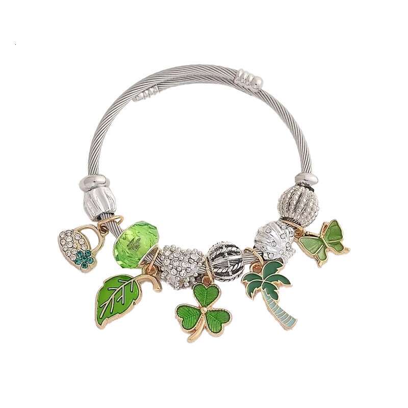 luxury jewelry New Style Personalized Key Heart Bee Mesh Handmade DIY Beaded Crystal Stainless Steel Bracelet for Women