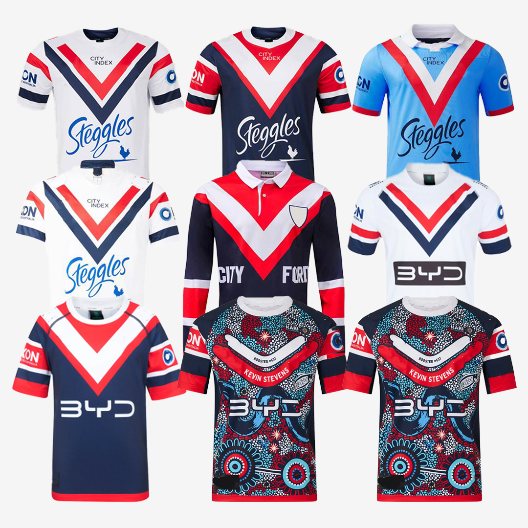 New + Retro SYDNEY 2025 2026 2027 ROOSTERS Rugby Jerseys 25 26 27 Mens Home away League shirt T Indigenous Special version Tee Mens vest Training uniform blue white