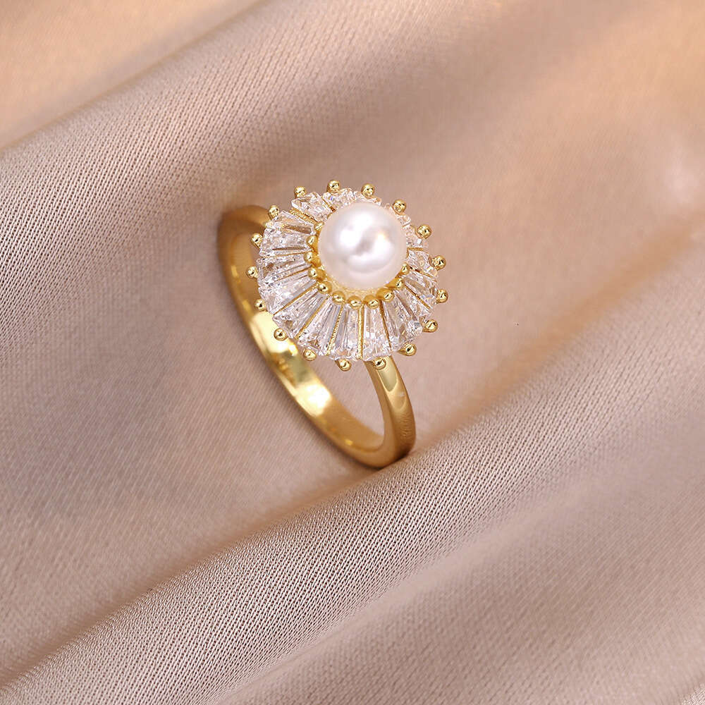 ring women high-quality Clover ring fashion women gem ring mother of pearls ring Jewelry Temperament rings Optional Gift Box