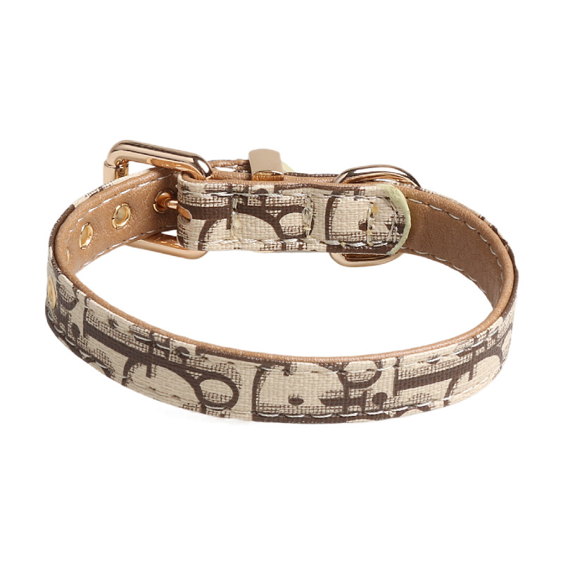 Adjustable designer dog collar pets collars with Metal Buckle Dogs Collar for Cats and Outdoor Traction Rope 5 colors