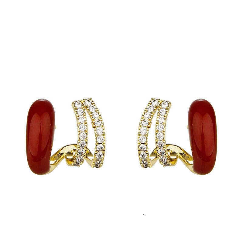 gold plated silver fashion jewelry earrings luxury letter nail geometric famous women's round diamond crystal pearl earrings