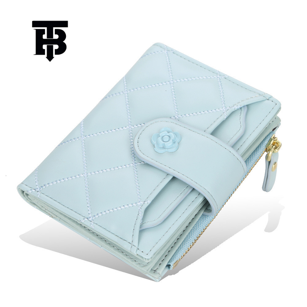 TB BHULAMTE Free Shipping Designer Luxury Women's Short Wallet Korean Version Diamond Grid Multi Slot Card Bag Zipper Coin Bag Driver's Lice