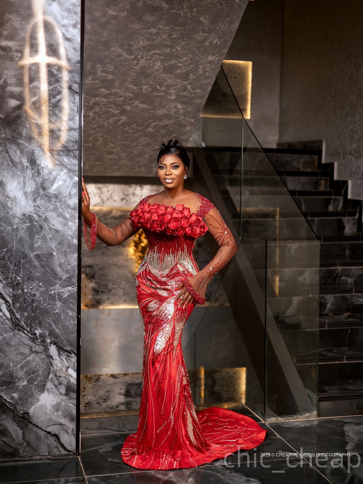 Mermaid Red Prom Dresses 2025 Beaded Flowers Sequined Sparkly Elegant Evening Formal Party Second Birthday Engagement Gowns Plus Size Dress For Specia