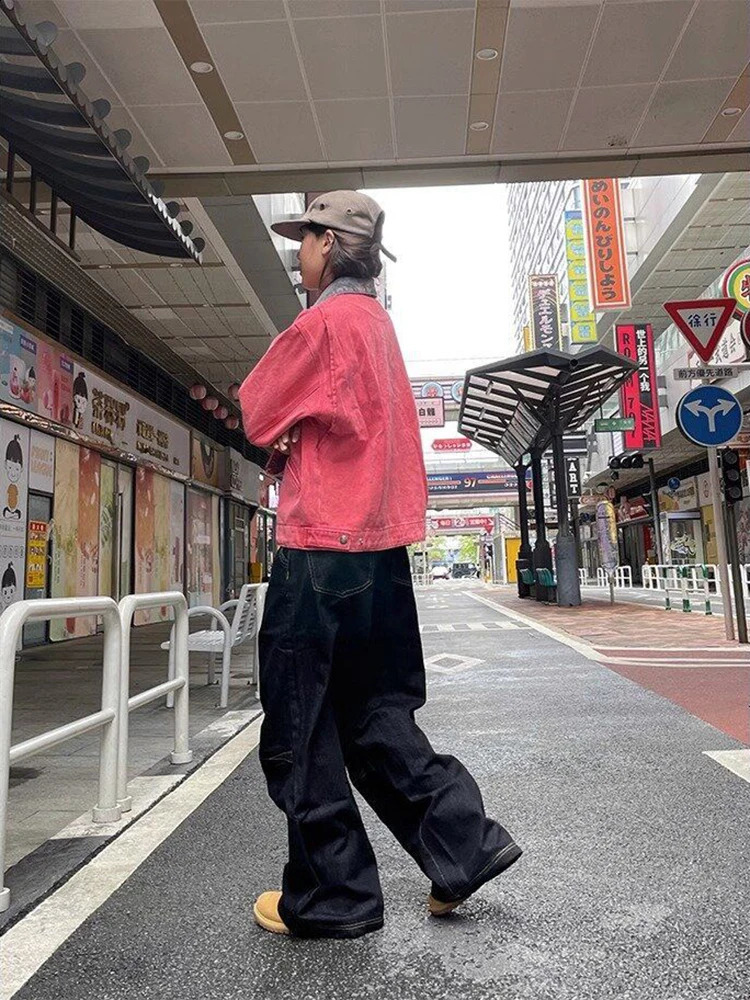 Vintage Y2K Wide Leg Loose Jeans Women Harajuku High Waist Baggy Denim Pants Korean Fashion Streetwear Black Cowboy Trousers Z260313