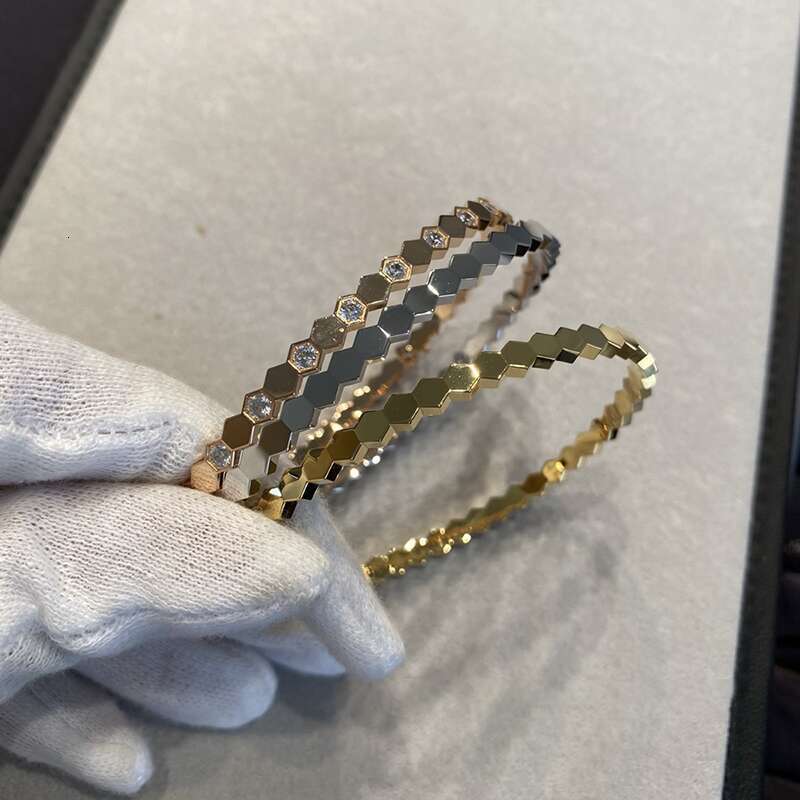 luxury jewelry Gold Plated Honeycomb bangle Brand Geometric Bracelets High Classic bracelet For ladies Birthday