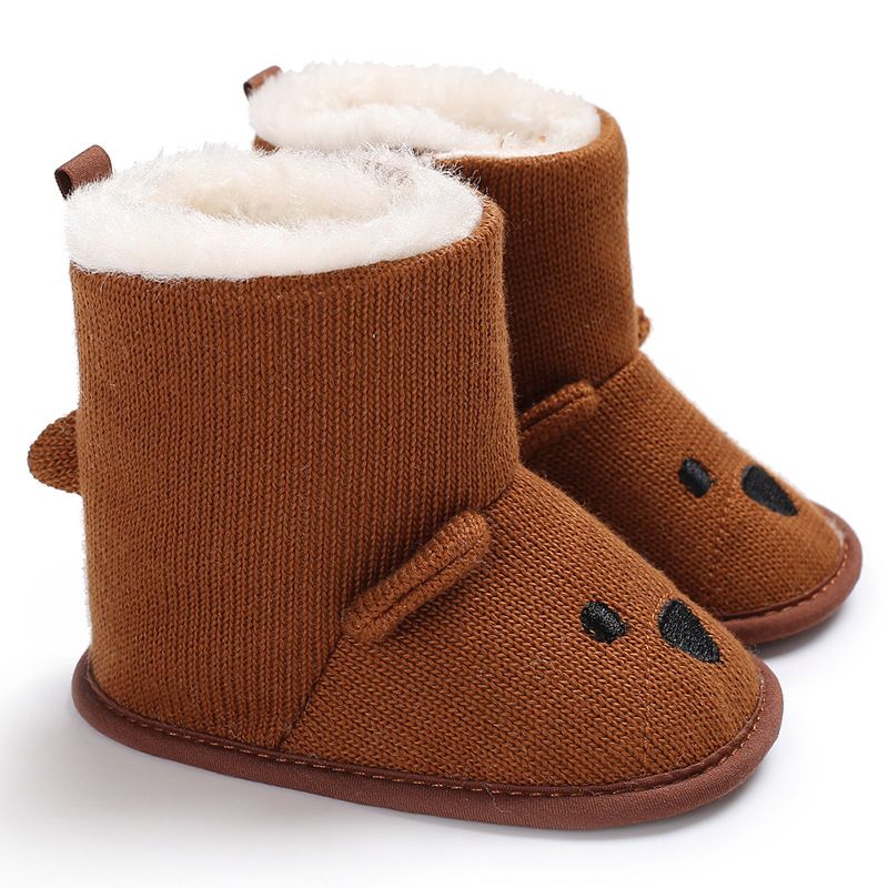 2025 Infant Winter Baby Toddler Newborn Cute Cartoon Bear Shoes Walkfashion Girls Boys Little Kid First Walkers Snow Boots 0-18 Months dh1922389