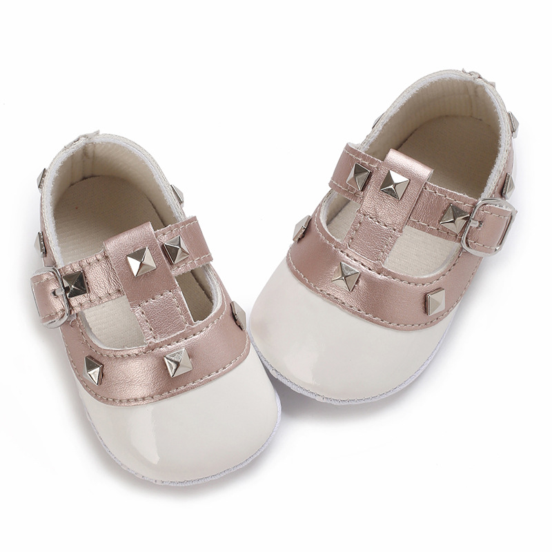 New Baby Girls Rivets princess shoes Cute infant mary jane first walkers 2 colors 3 sizes 0-18Months