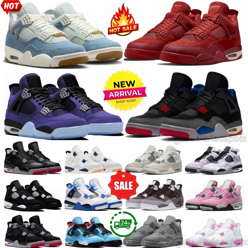 Denim Worn Blue 4S Lakers 4 Basketball Shoes Undefeated Oreo White Cement Black Rare Navy Thunder Varsity Red Light Lemon Seafoam University Blue Trainers Sneakers