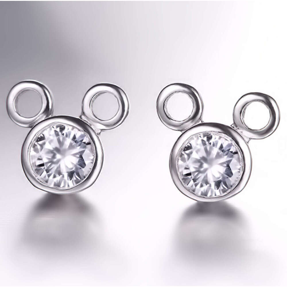 New Style Cartoon Cute Little Mouse Zircon Decor Stud Earrings Womens Trendy Earrings Jewelry