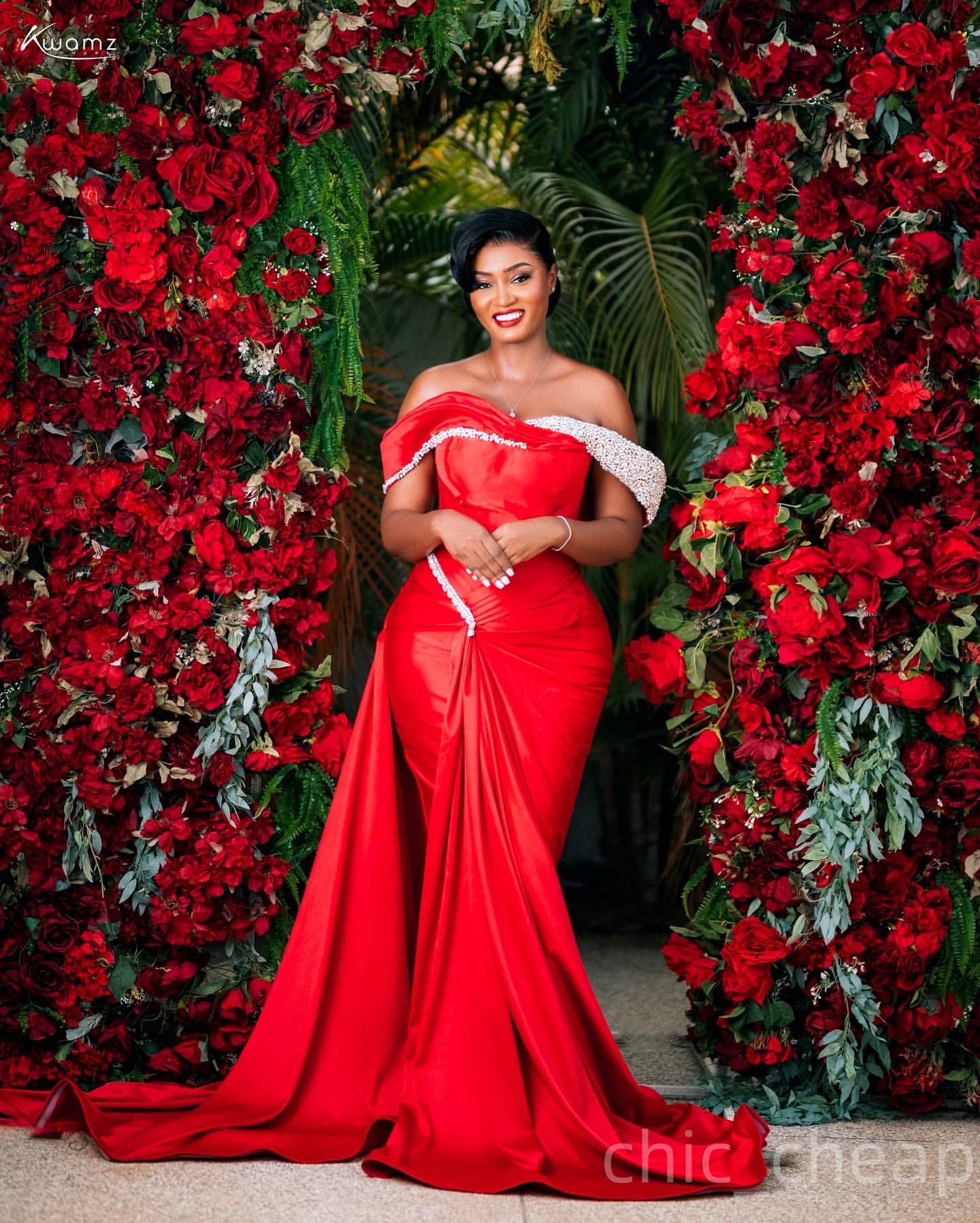 Mermaid Red Prom Dresses 2025 Strapless Beaded Satin Elegant Evening Formal Party Second Birthday Engagement Gowns Plus Size Dress For Special Occasio