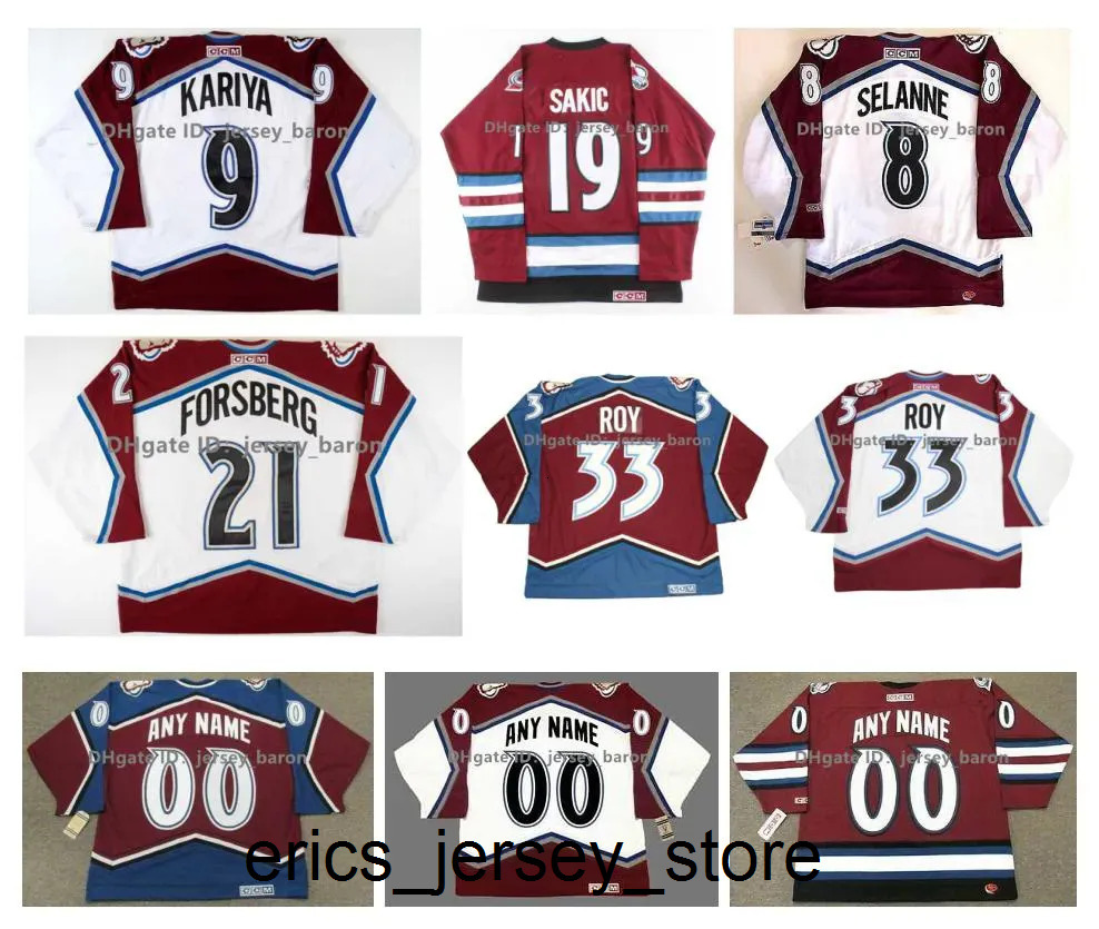 Custom Mens women youth ColoradoAvalancheHockey Jersey ROB BLAKE TEEMU SELANNE THEOREN FLEURY Joe Sakic Claude Lemieux PETER FORSBERG Patrick Roy RAY BOURQ